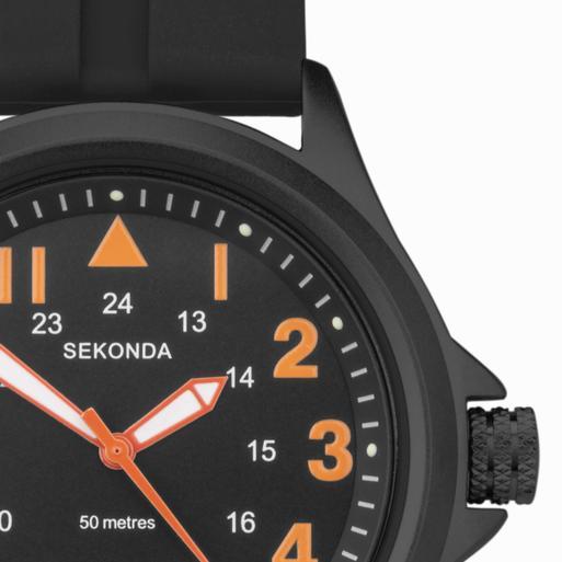 Sekonda Altitude Men s Pilot Watch 30135 Round Black Rubber